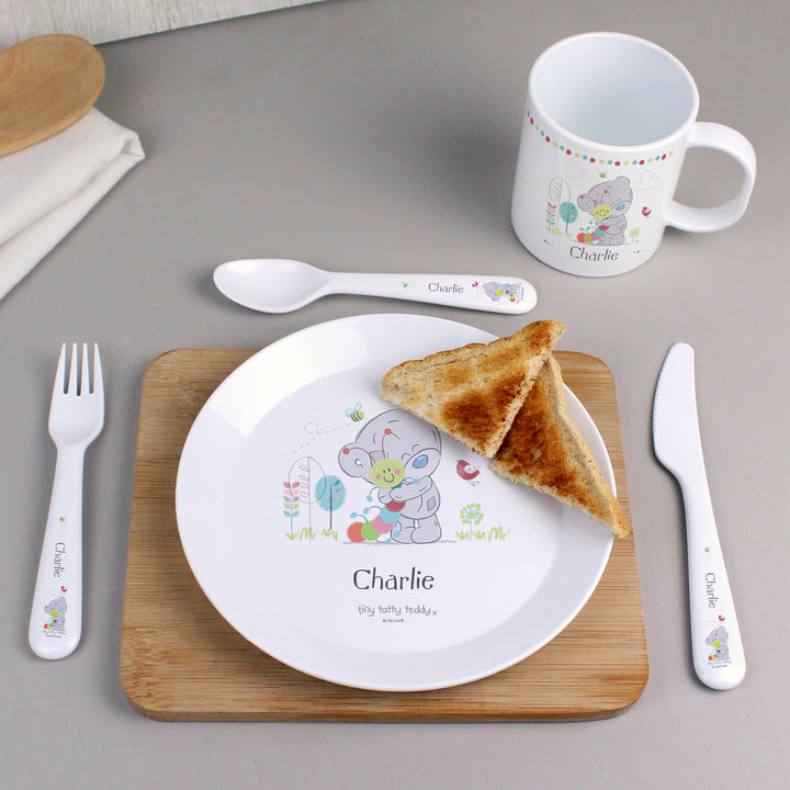 Buy Personalised Tiny Tatty Teddy Cuddle Bug 3 Piece Plastic Cutlery Set at www.giftsfinder.co.uk