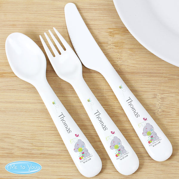 Buy Personalised Tiny Tatty Teddy Cuddle Bug 3 Piece Plastic Cutlery Set at www.giftsfinder.co.uk