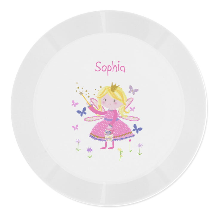 Personalised Garden Fairy Plastic Plate - part of the Gifts Finder Personalised Children's Plastic Plates collection