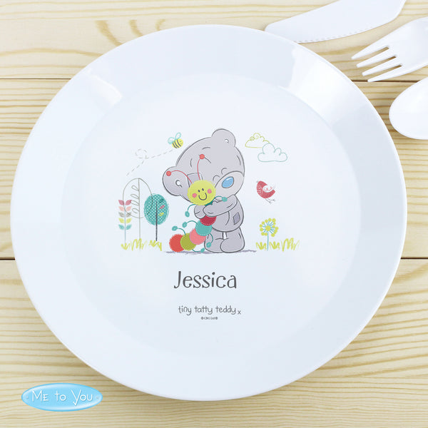 Buy Personalised Tiny Tatty Teddy Cuddle Bug Plastic Plate at www.giftsfinder.co.uk