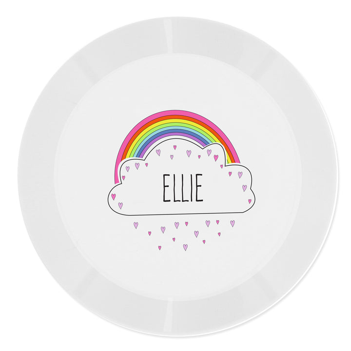 Buy Personalised Rainbow Plastic Plate at www.giftsfinder.co.uk