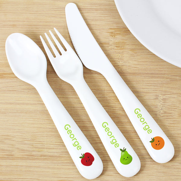 Buy Personalised Healthy Eating Plastic Cutlery at www.giftsfinder.co.uk