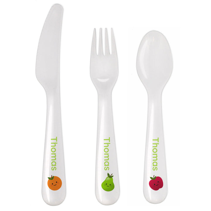 Personalised Healthy Eating Plastic Cutlery - part of the Gifts Finder Personalised Cutlery Sets collection