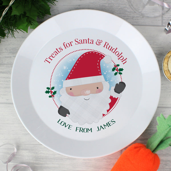 Buy Personalised Santa Christmas Eve Mince Pie Plastic Plate at www.giftsfinder.co.uk