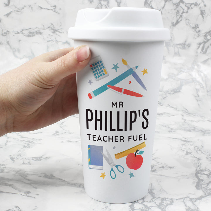 Personalised Teachers Insulated Reusable Eco Travel Cup - part of the Gifts Finder Personalised Travel Cups & Mugs collection