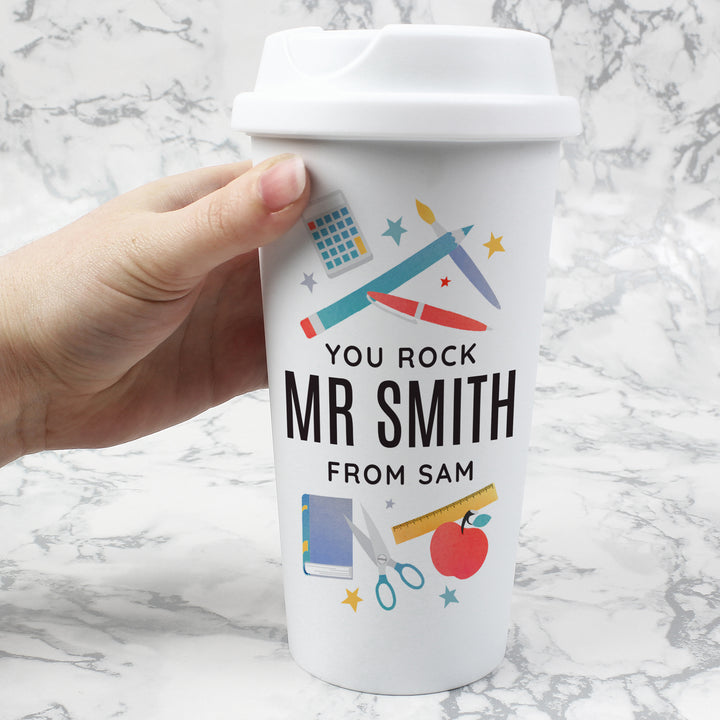 Personalised Teachers Insulated Reusable Eco Travel Cup - part of the Gifts Finder Personalised Travel Cups & Mugs collection