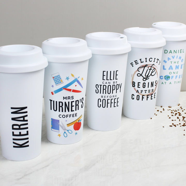 Personalised Teachers Insulated Reusable Eco Travel Cup - part of the Gifts Finder Personalised Travel Cups & Mugs collection