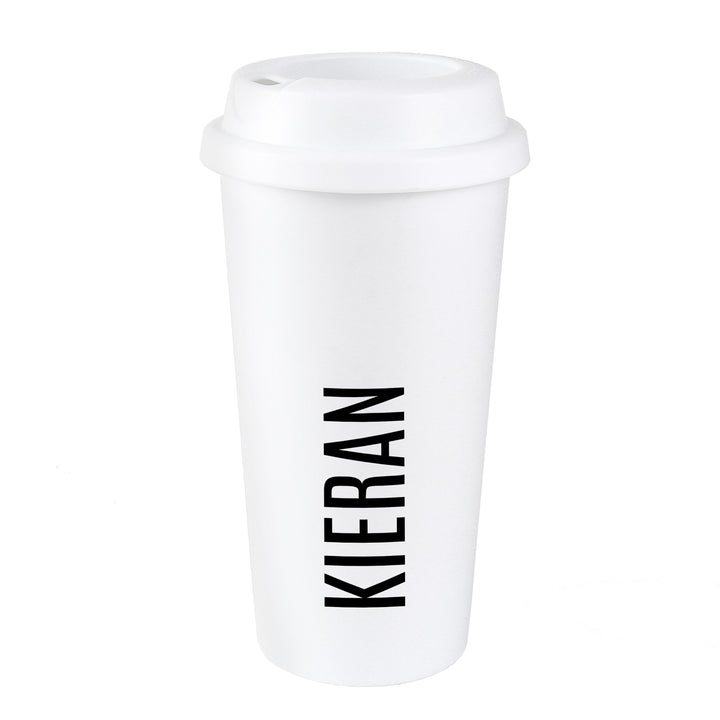 Personalised Name Insulated Reusable Eco Travel Cup - part of the Gifts Finder Personalised Travel Cups & Mugs collection