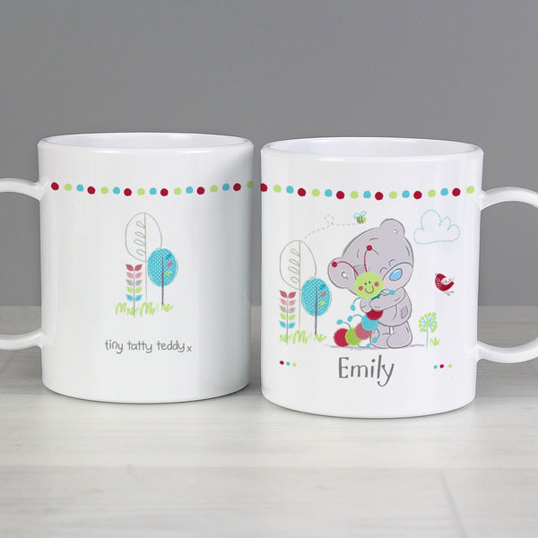 Buy Personalised Tiny Tatty Teddy Cuddle Bug Plastic Mug at www.giftsfinder.co.uk