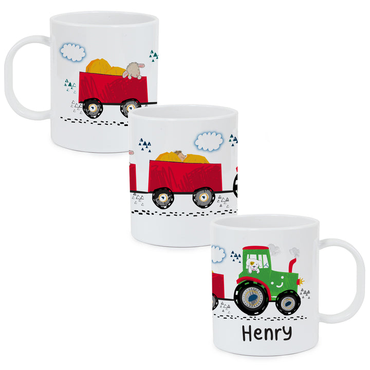 Buy Personalised Tractor Plastic Mug at www.giftsfinder.co.uk