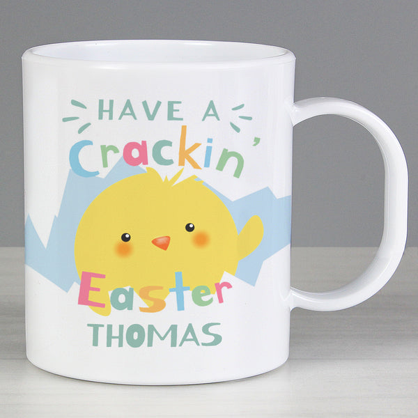 Buy Personalised Have A Cracking Easter Plastic Mug at www.giftsfinder.co.uk