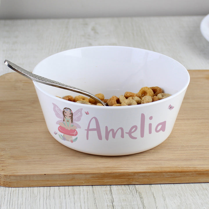 Personalised Toadstool Fairy Plastic Bowl in gift category Personalised Children's Plastic Bowls