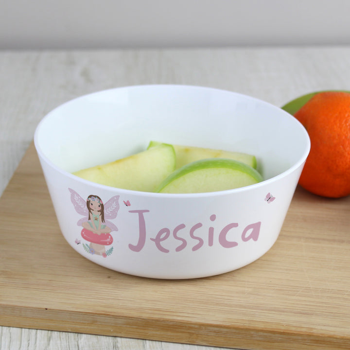 Personalised Toadstool Fairy Plastic Bowl in gift category Personalised Children's Plastic Bowls