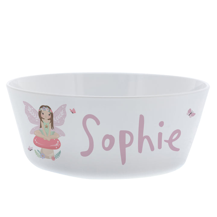 Personalised Toadstool Fairy Plastic Bowl in gift category Personalised Children's Plastic Bowls