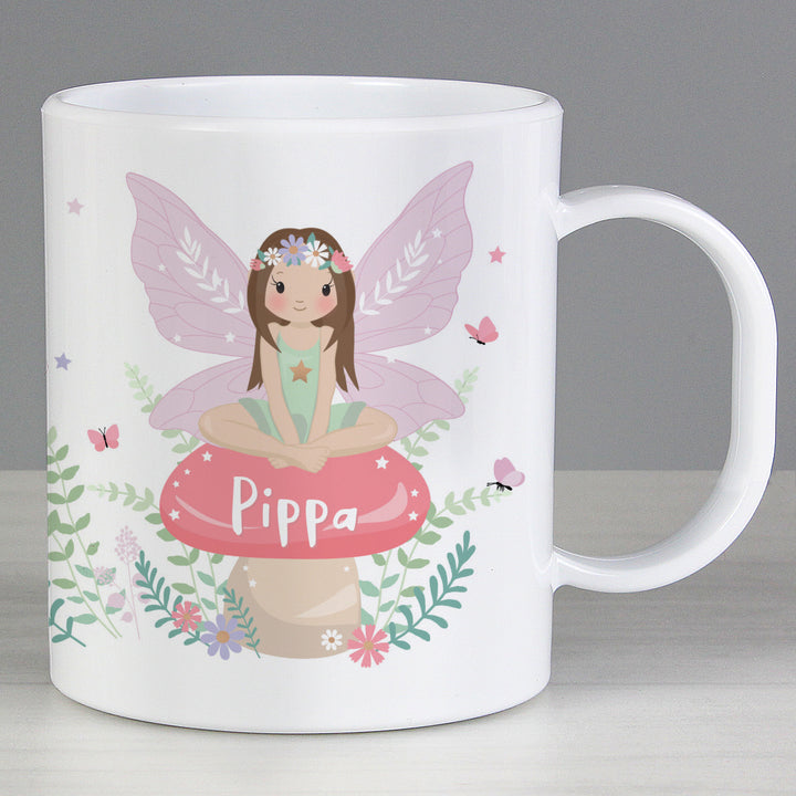 Personalised Toadstool Fairy Plastic Mug in gift category Personalised Mugs