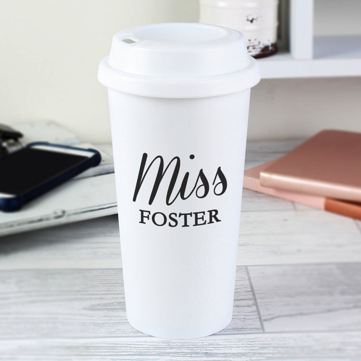 Personalised Free Text Insulated Reusable Eco Travel Cup - part of the Gifts Finder Personalised Travel Cups & Mugs collection