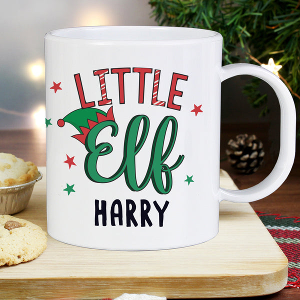 Buy Personalised Little Elf Plastic Mug available now at www.giftsfinder.co.uk