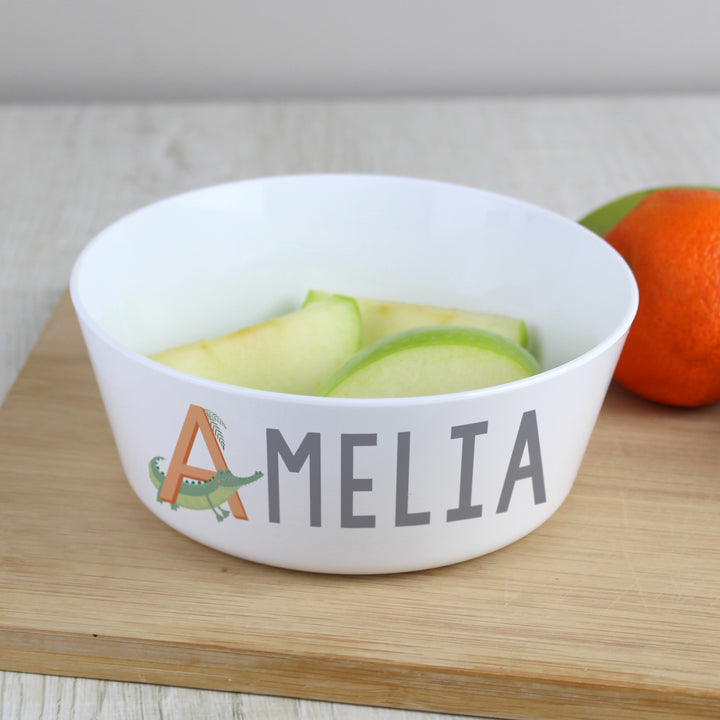 Personalised Animal Alphabet Plastic Bowl - part of the Gifts Finder Personalised Children's Plastic Bowls collection