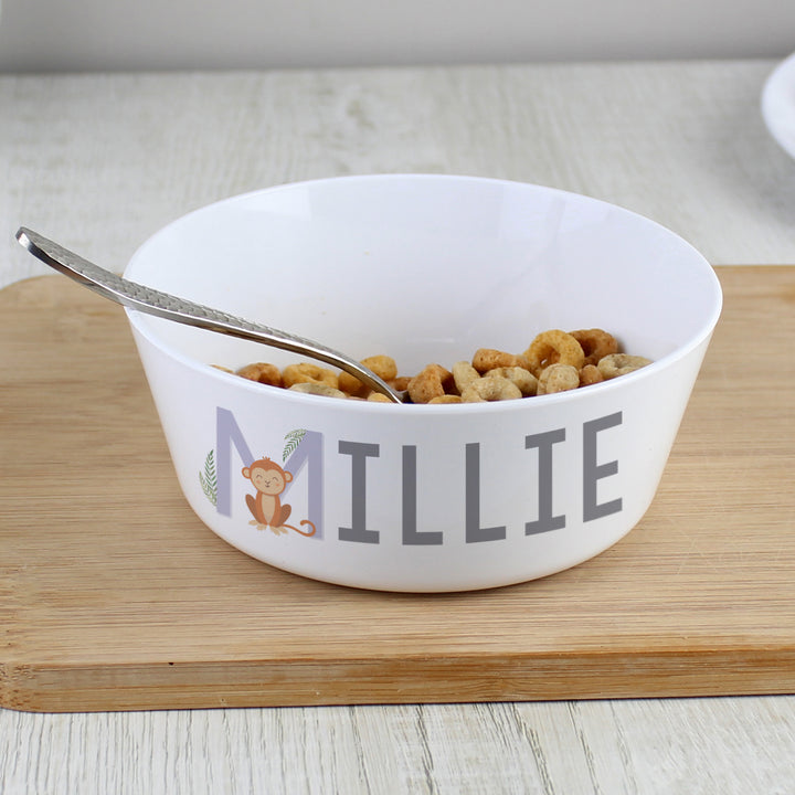 Personalised Animal Alphabet Plastic Bowl - part of the Gifts Finder Personalised Children's Plastic Bowls collection