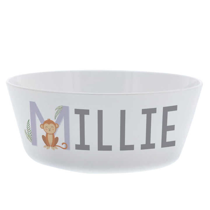 Personalised Animal Alphabet Plastic Bowl - part of the Gifts Finder Personalised Children's Plastic Bowls collection