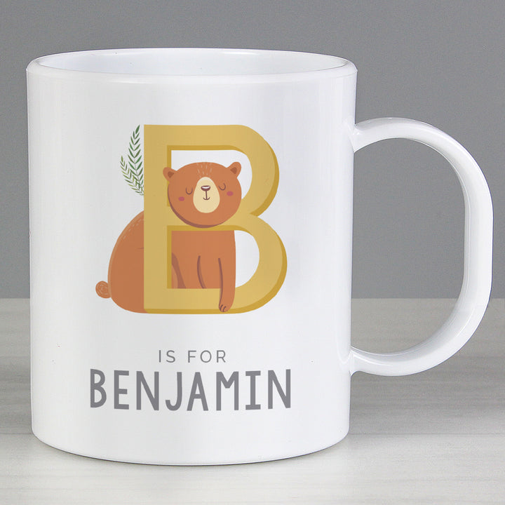 Buy Personalised Animal Alphabet Plastic Mug available now at www.giftsfinder.co.uk