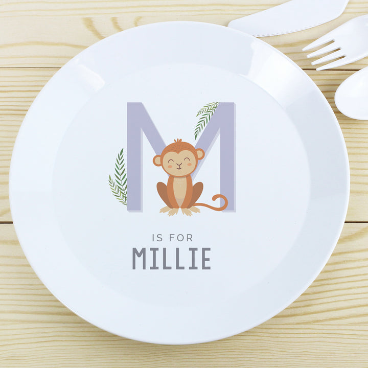 Buy Personalised Animal Alphabet Plastic Plate available now at www.giftsfinder.co.uk