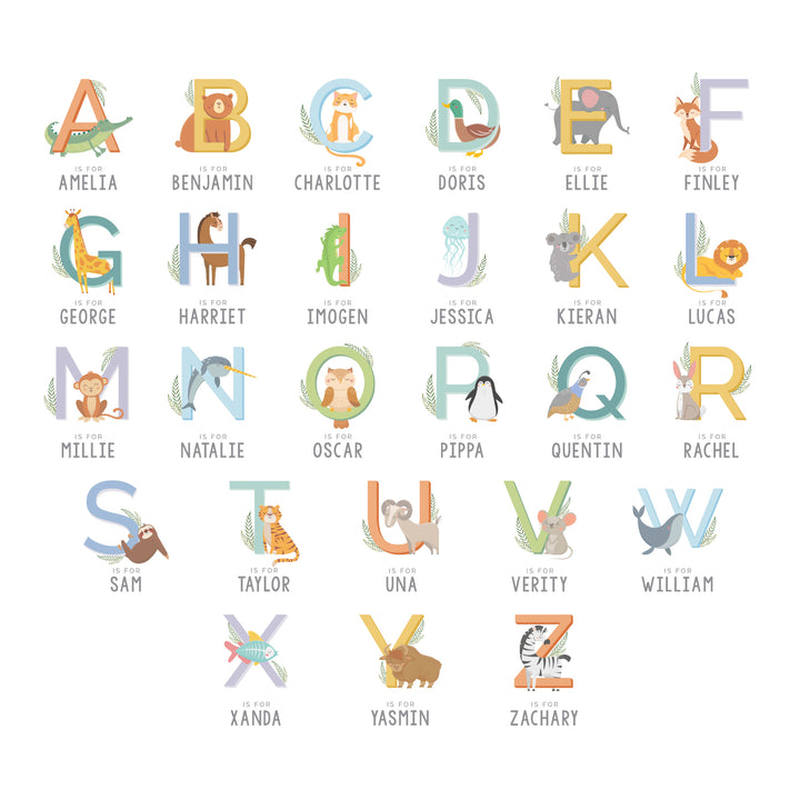 Buy Personalised Animal Alphabet Plastic Plate available now at www.giftsfinder.co.uk