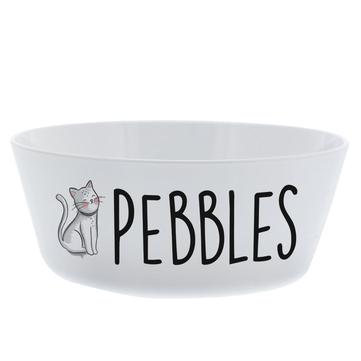 Personalised Scribble Cat Plastic Cat Bowl in gift category Personalised Pet Bowls