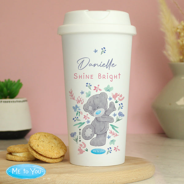 Buy Personalised Me To You Floral Insulated Reusable Eco Travel Cup available now at www.giftsfinder.co.uk