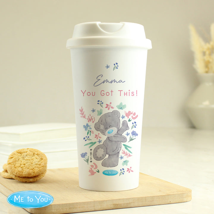 Personalised Me To You Floral Insulated Reusable Eco Travel Cup - part of the Gifts Finder Personalised Travel Cups & Mugs collection