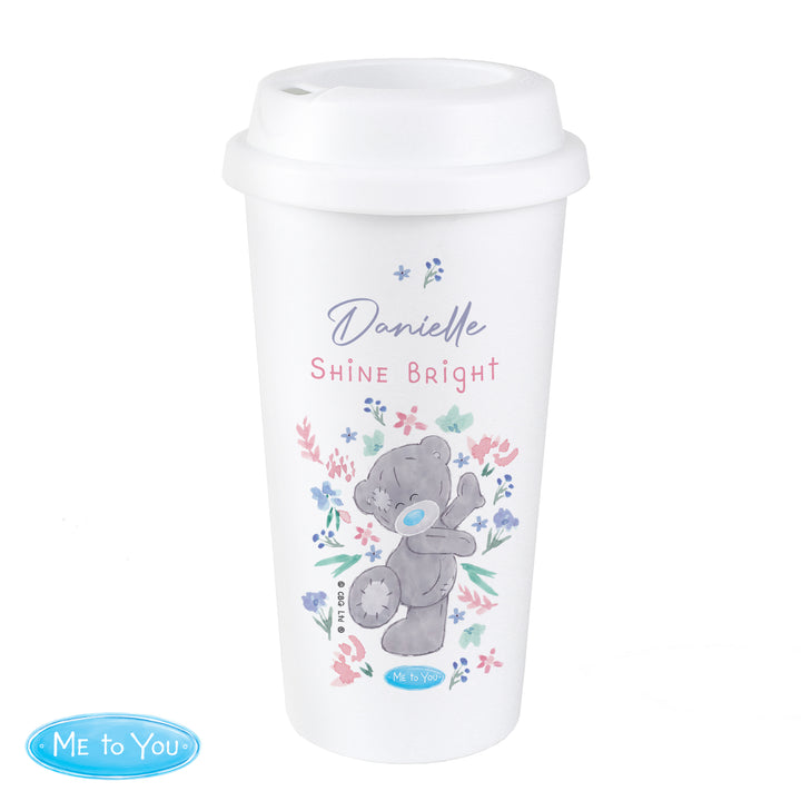 Personalised Me To You Floral Insulated Reusable Eco Travel Cup - part of the Gifts Finder Personalised Travel Cups & Mugs collection