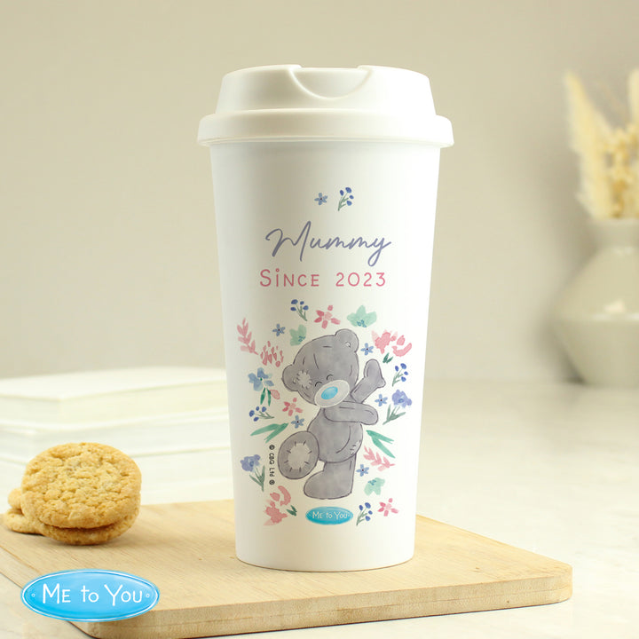 Personalised Me To You Floral Insulated Reusable Eco Travel Cup - part of the Gifts Finder Personalised Travel Cups & Mugs collection