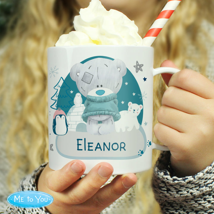 Personalised Winter Explorer Tiny Tatty Teddy Plastic Mug in gift category Personalised Mugs