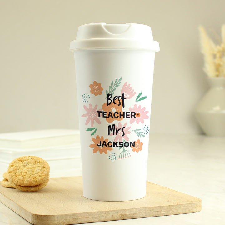 Buy Personalised Floral Travel Mug available now at www.giftsfinder.co.uk