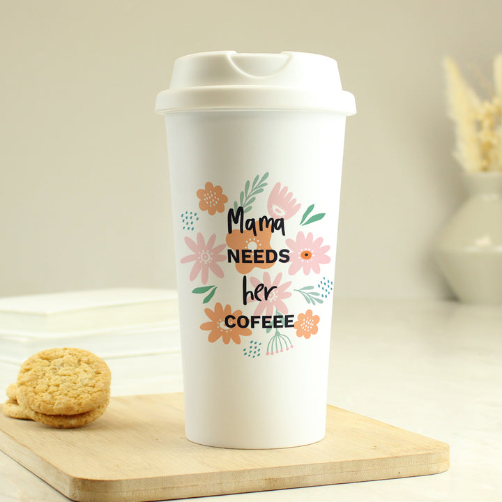 Buy Personalised Floral Travel Mug available now at www.giftsfinder.co.uk