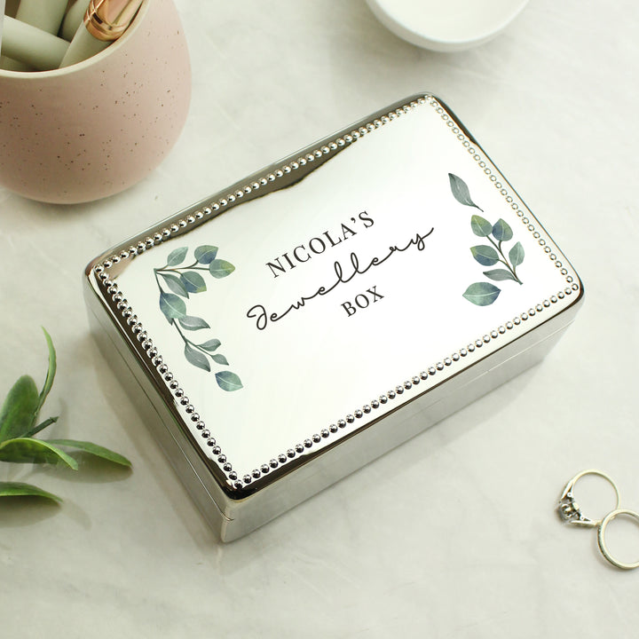 Buy Personalised Botanical Rectangular Jewellery Box available now at www.giftsfinder.co.uk