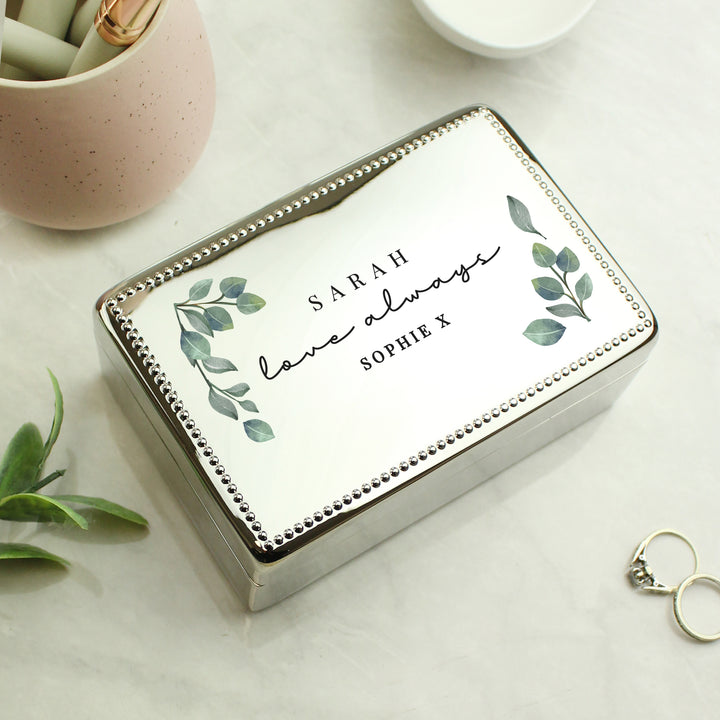 Buy Personalised Botanical Rectangular Jewellery Box available now at www.giftsfinder.co.uk