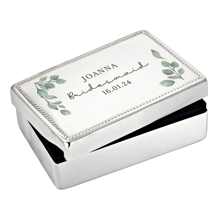 Buy Personalised Botanical Rectangular Jewellery Box available now at www.giftsfinder.co.uk