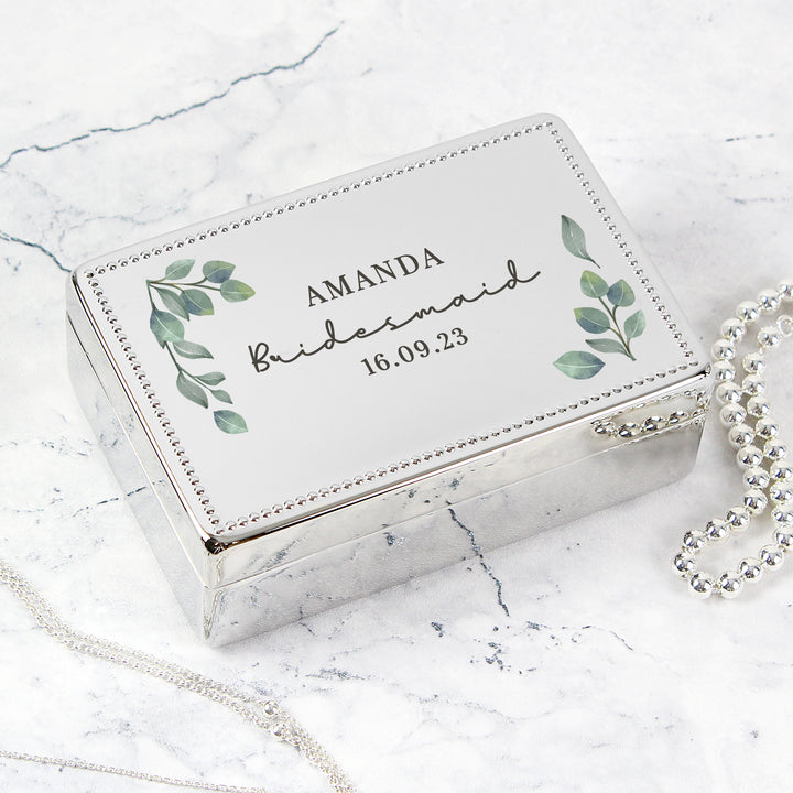 Personalised Botanical Rectangular Jewellery Box