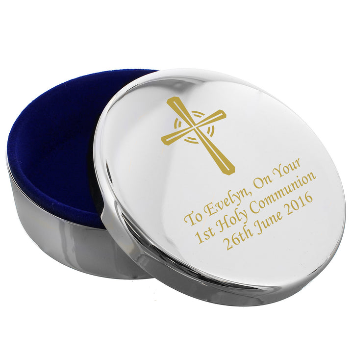 Buy Personalised Gold Cross Trinket Box - Ideal For Rosary Beads available now at www.giftsfinder.co.uk