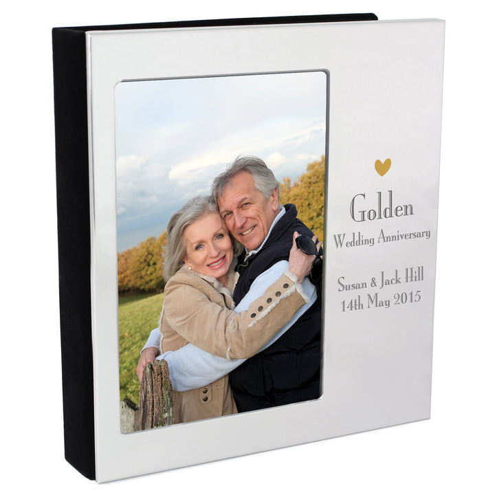 Personalised Decorative Golden Anniversary Photo Frame Album 6x4 Inch - part of the Gifts Finder Photo Frames, Albums and Guestbooks collection