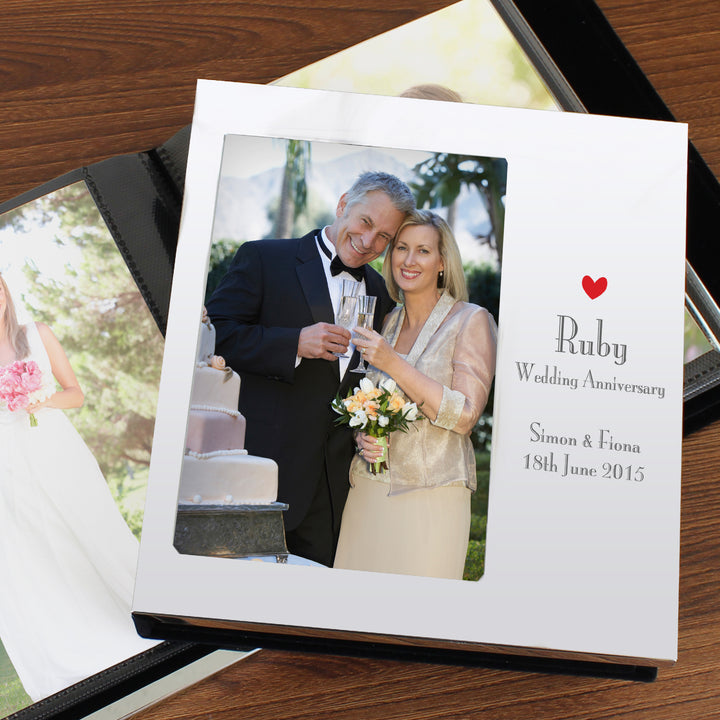 Buy Personalised Decorative Ruby Anniversary 6x4 Photo Frame Album available now at www.giftsfinder.co.uk