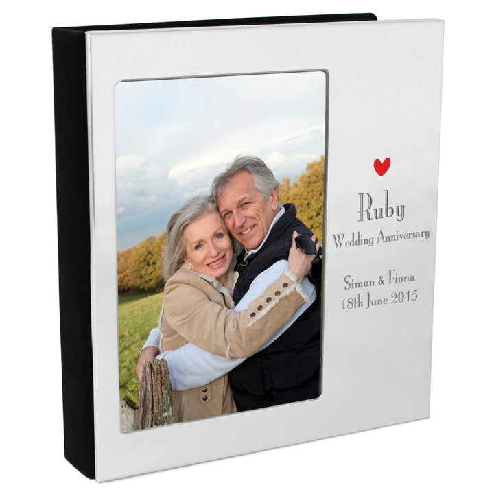 Buy Personalised Decorative Ruby Anniversary 6x4 Photo Frame Album available now at www.giftsfinder.co.uk