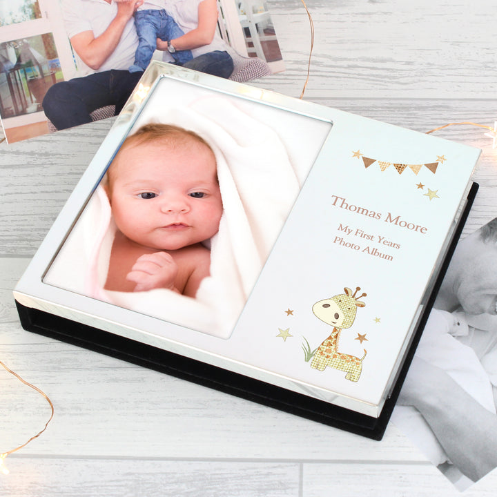 Buy Personalised Hessian Giraffe 4x6 Photo Frame Album at www.giftsfinder.co.uk