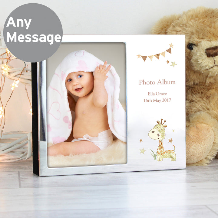 Buy Personalised Hessian Giraffe 4x6 Photo Frame Album at www.giftsfinder.co.uk