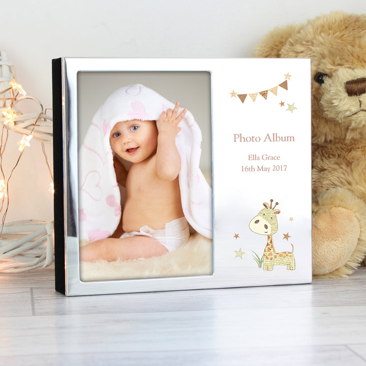 Buy Personalised Hessian Giraffe 4x6 Photo Frame Album at www.giftsfinder.co.uk