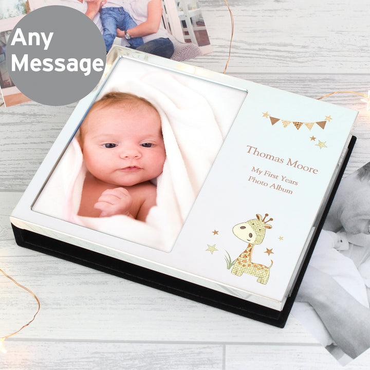 Buy Personalised Hessian Giraffe 4x6 Photo Frame Album at www.giftsfinder.co.uk