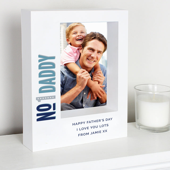 Personalised No.1 5x7 Inch Box Photo Frame - part of the Gifts Finder Personalised Photo Frames collection