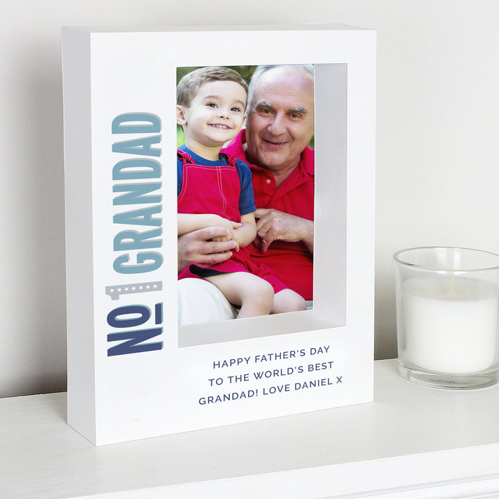 Personalised No.1 5x7 Inch Box Photo Frame - part of the Gifts Finder Personalised Photo Frames collection