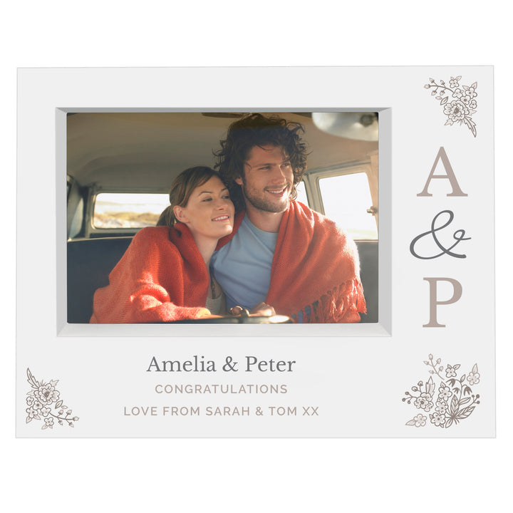 Buy Personalised Couples Initials 5x7 Landscape Box Photo Frame available now at www.giftsfinder.co.uk